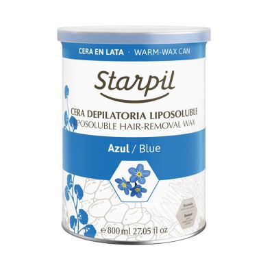 Büchsenwachs / Dosenwachs Azulen blue 800ml von Starpil für die Haarentfernung der Beine, Arme, Brust und Rücken 