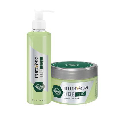 ItalWax Set Body Lotion Citrus 250ml und Peeling scrub Citrus mit Limettenöl 250ml - Miraveda für die Pflege der Haut nicht nur nach dem Waxing  
