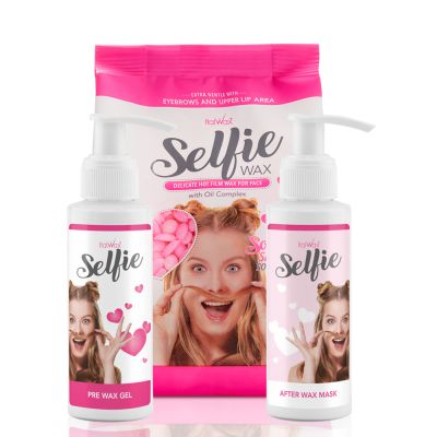 ItalWax Selfie 3er Set Pre Wax Gel 100ml , Selfie Wachsperlen, Selfie After wax Mask 