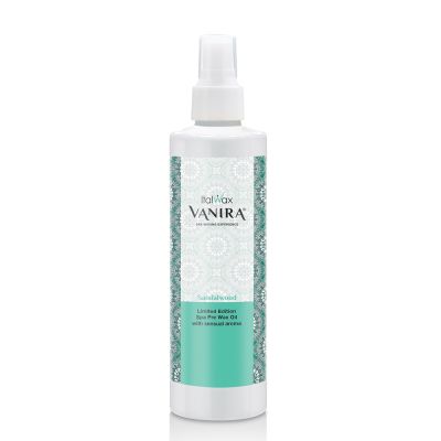 (Noch 43 Stk. Geht aus dem Sortiment) ItalWax Pre-Wax oil Sandalholz Vanira 250ml zur Vorbereitung der Haut auf das Waxing
